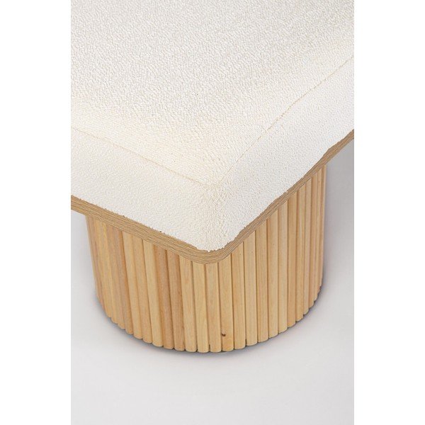 Kreminės spalvos paminkštinto audinio suolas iš boucle Floriana – Bizzotto-image-1