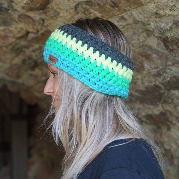 Rankomis megztas galvos apdangalas DOKE Stripes Blue-image-2