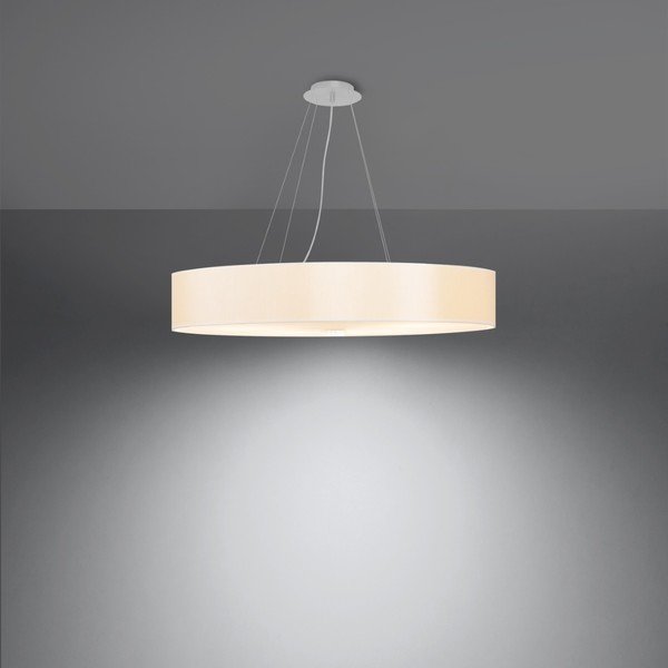 Kabantis šviestuvas baltos spalvos ø 70 cm su tekstiliniu gaubtu Herra – Sollux-image-3