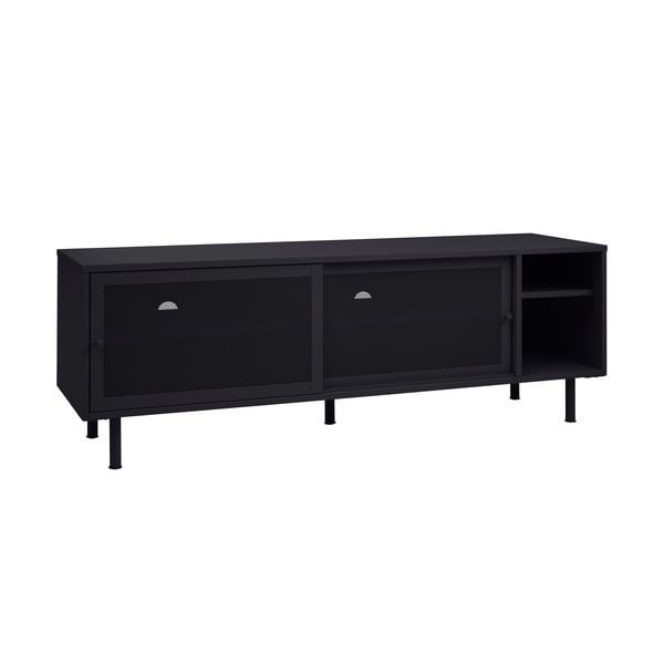 Iš metalo TV spintelė juodos spalvos 160x55x45 cm Veep – Unique Furniture-image-4