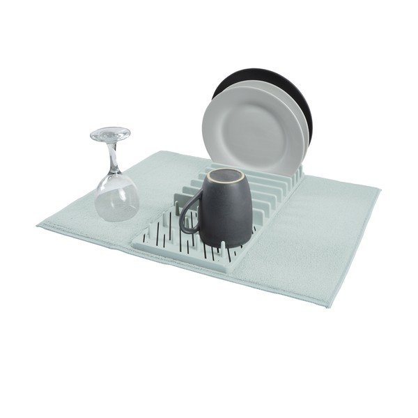 Šviesiai mėlynos spalvos iš plastiko indų džiovinimo padėkliukas 50x38 cm – Homéa-image-1