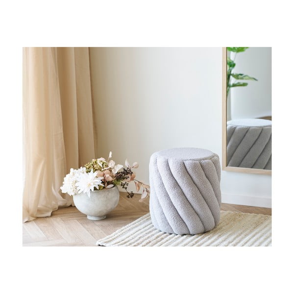 Pilkos spalvos iš boucle pufas Sana – House Nordic-image-1
