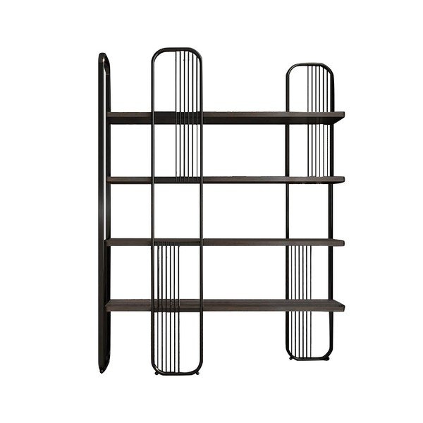 Pastatoma lentyna juodos spalvos iš riešutmedžio 125x180 cm Sierra – Kalune Design