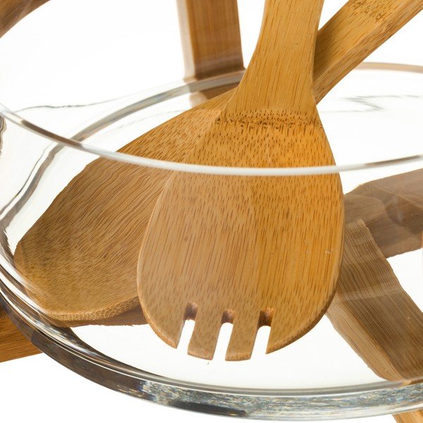 Stiklinio dubenėlio ir 2 bambukinių stalo įrankių rinkinys "Unimasa-image-1