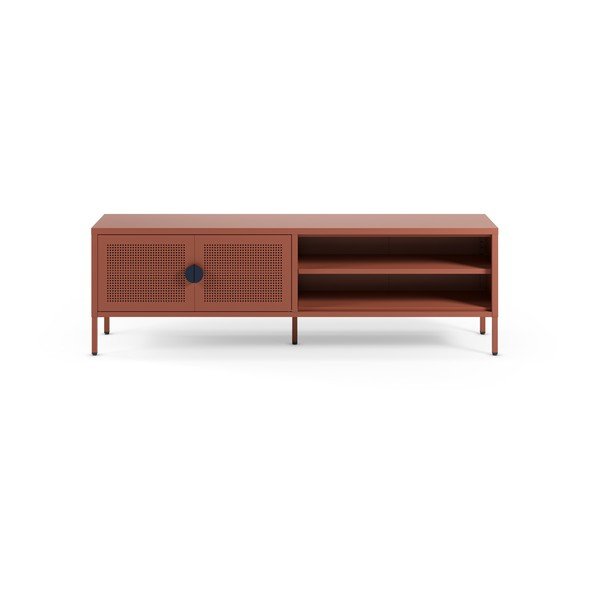Terakotos spalvos iš metalo TV spintelė 160x50x35 cm Sayla – Marckeric