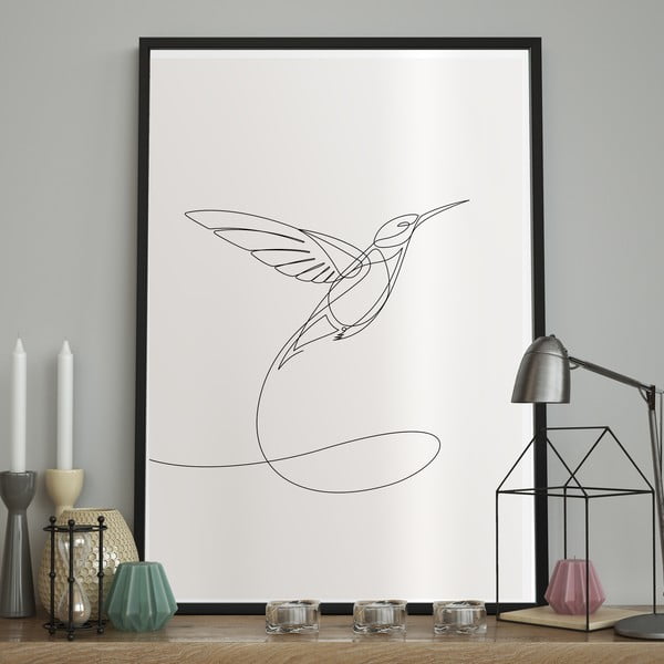 Sieninis plakatas rėmelyje SKETCHLINE/HUMMINGBIRD, 40 x 50 cm-image-1