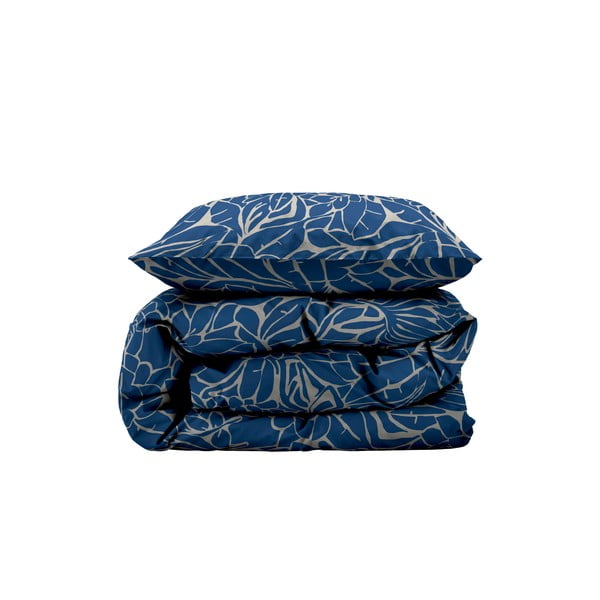 Iš damasko viengulė/itin ilga patalynė mėlynos spalvos 140x220 cm Abstract leaves – Södahl