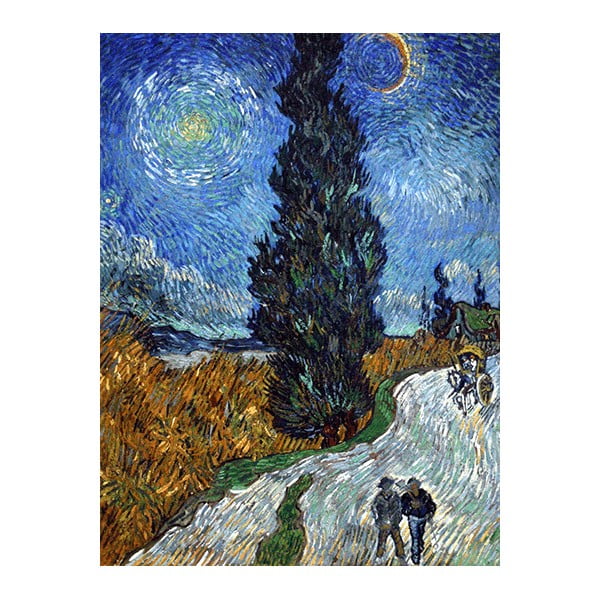Vincent van Gogh reprodukcija Country Road in Provence by Night, 80 x 60 cm