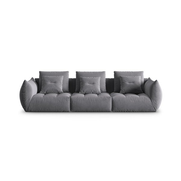 Tamsiai pilkos spalvos iš velveto sofa 332 cm Bloom – Micadoni 
