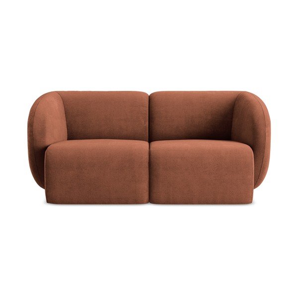 Terakotos spalvos sofa iš šenilinio audinio 174 cm Lani – Makamii