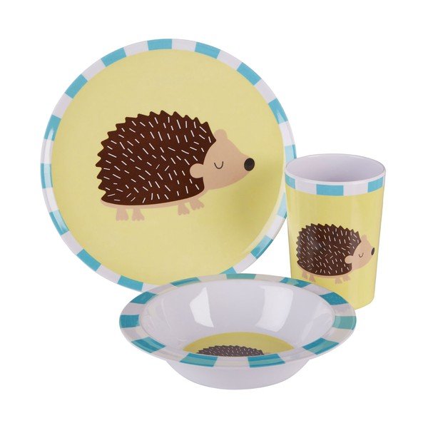 Premier Housewares 3 dalių valgomojo rinkinys vaikams su ežiuko motyvu