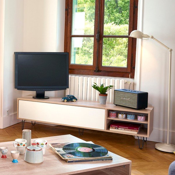 Baltas TV staliukas TemaHome Aero-image-1