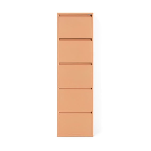 Rausvos spalvos iš metalo atlenkiama spintelė batams 50x169x15 cm Billy – Spinder Design-image-3