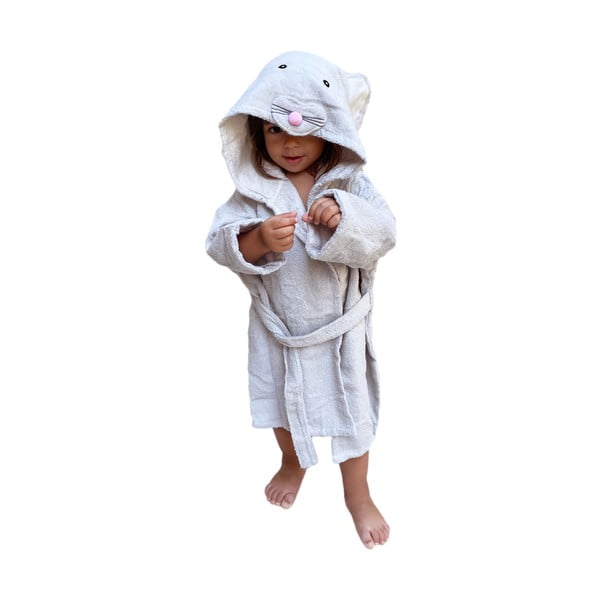 Baltas ir pilkas medvilninis kūdikių chalatas S dydžio Mouse - Rocket Baby