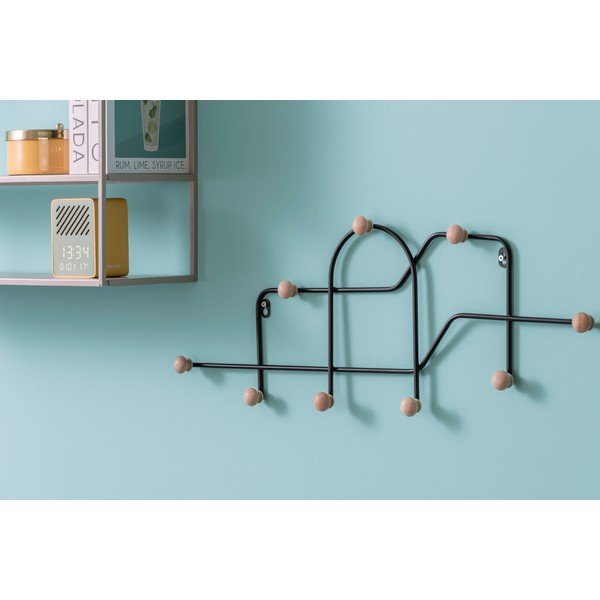 Juodos spalvos iš metalo sieninė lentyna 71 cm Maze – PT LIVING-image-1