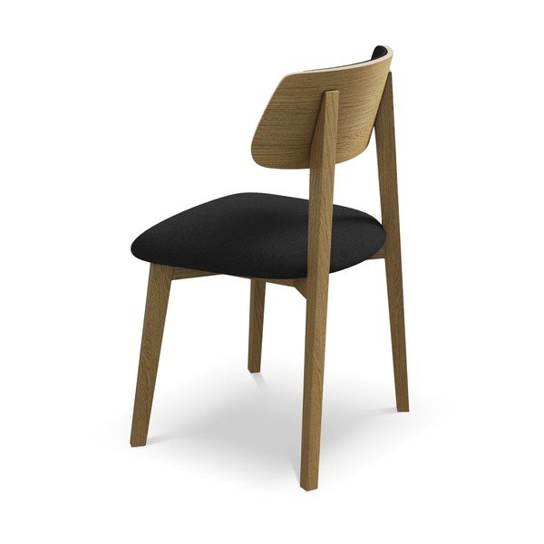 Juodos spalvos iš medienos masyvo valgomojo kėdė Niu – Makamii-image-3