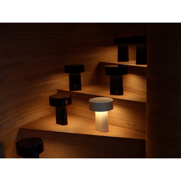 Pilkai smėlinės spalvos iš plastiko stalinis šviestuvas LED (aukštis 18 cm) Oblong – Zone-image-1
