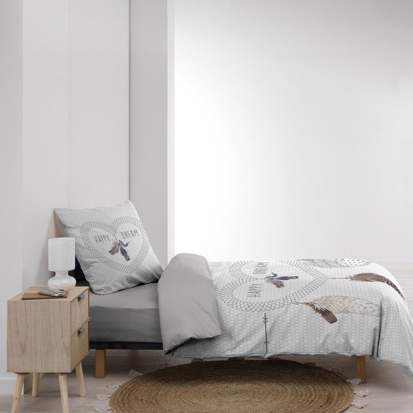 Iš medvilnės viengulė patalynė baltos spalvos 140x200 cm Happy Dream – douceur d'intérieur-image-4