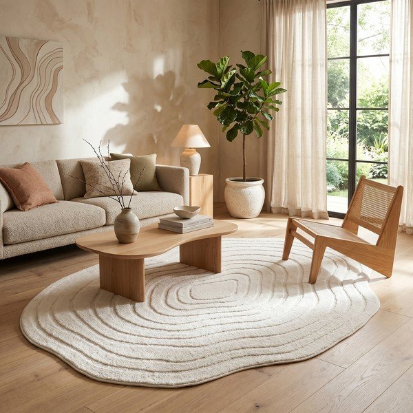 Kreminės spalvos kilimas 160x230 cm Pebble – ESTE-image-1