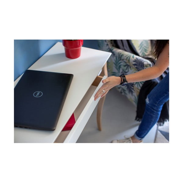 Baltas rašomasis stalas Ragaba Lillo, 65 cm ilgio-image-2