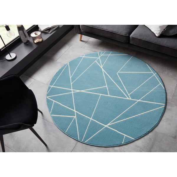 Mėlynas kilimas Ragami Velvet, ø 140 cm-image-1