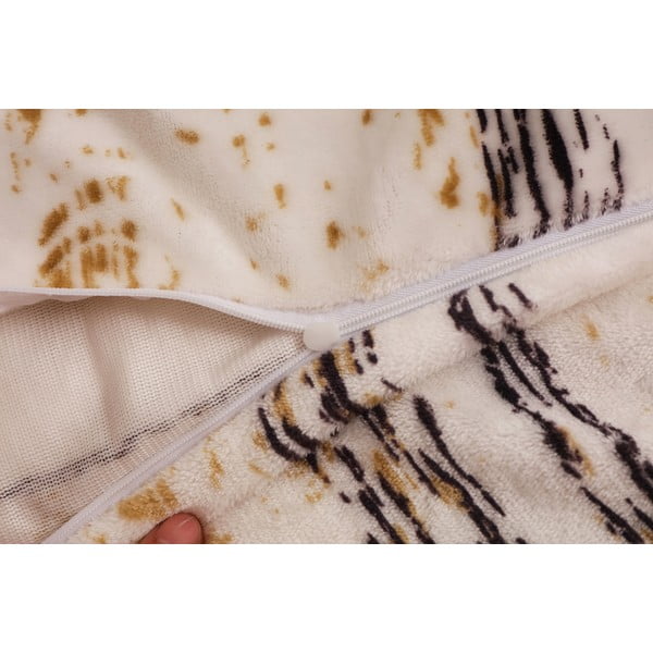 Viengulė patalynė juodos spalvos/kreminės spalvos iš mikropliušo 140x200 cm Enrico – My House-image-3