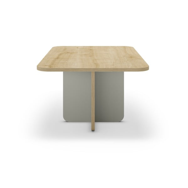 Kavos staliukas šviesiai žalios spalvos/natūralios spalvos su ąžuolo dekoro stalviršiu 56x100 cm Hillary – Marckeric-image-3