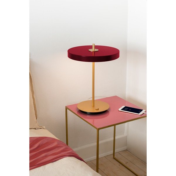 Stalinis šviestuvas bordo spalvos LED su pritemdymo funkcija su metaliniu gaubtu (aukštis 41,5 cm) Asteria Table – UMAGE-image-1
