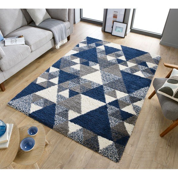 Tamsiai mėlynas kilimas Flair Rugs Nuru, 80 x 150 cm-image-4