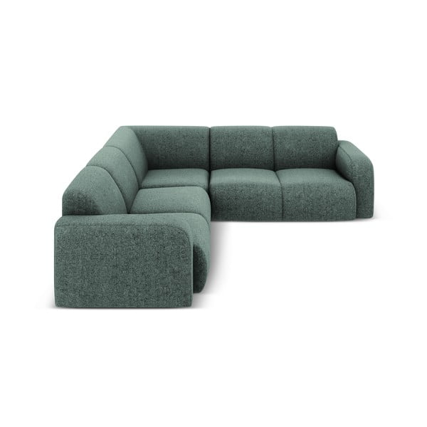 Kampinė sofa smaragdinės spalvos (kintama/„L“ formos) Molino – Micadoni Home