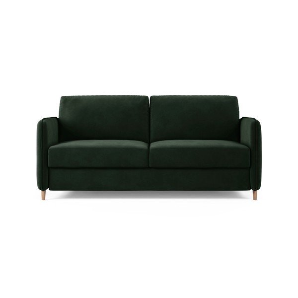 Tamsiai žalios spalvos sofa miegojimui iš velveto 184 cm – Micadoni 