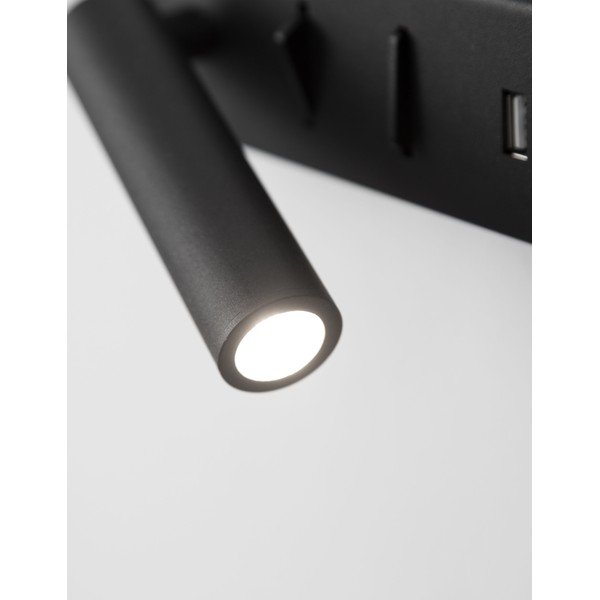 Matinės juodos spalvos iš metalo sieninė lempa LED su sulankstoma konstrukcija/su USB portu Vida – Nova Luce-image-4