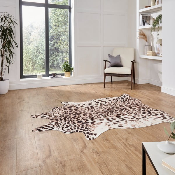 Rudos/smėlio spalvos kilimas 195x155 cm Faux Leopard - Think Rugs-image-2