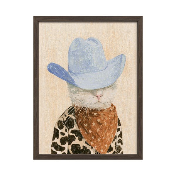 Spausdintas paveikslas su rėmeliu 30x40 cm Howdy Cat – Styler