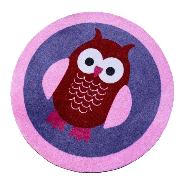 Vaikiškas violetinis kilimas "Zala Living Owl", ⌀ 100 cm
