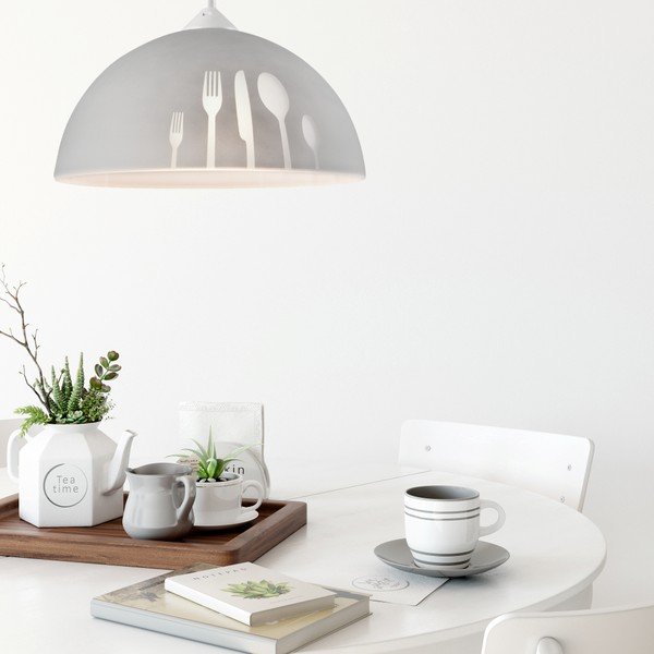 Kabantis šviestuvas pilkos spalvos ø 30 cm su stiklo gaubtu Apetite – LAMKUR-image-1