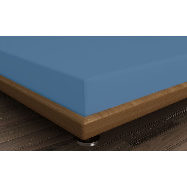 Iš medvilnės paklodė mėlynos spalvos su guma 140x200 cm – Mijolnir-image-1