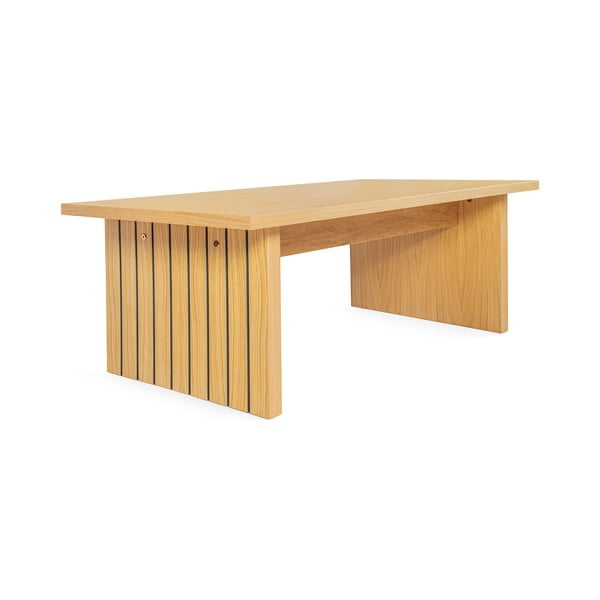 Kavos staliukas su natūralios spalvos ąžuolo dekoro stalviršiu 60x120 cm Stripe - Woodman