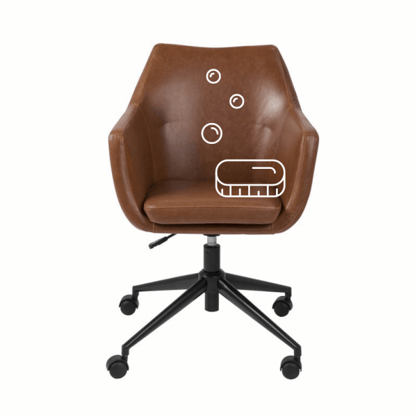Biuro kėdžių su odiniais apmušalais valymas, drėgnas giluminis valymas + odos maitinimas