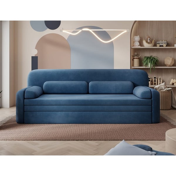 Mėlynos spalvos iš kordinio velveto sulankstoma/su sandėliavimo vieta sofa 236 cm Elioss – ELTAP-image-1