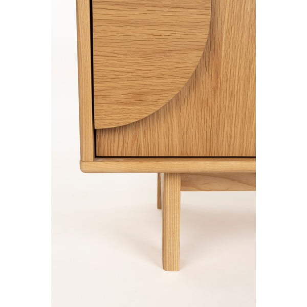 Žema šoninė spintelė natūralios spalvos iš ąžuolo 120x58 cm Groove – Zuiver-image-4