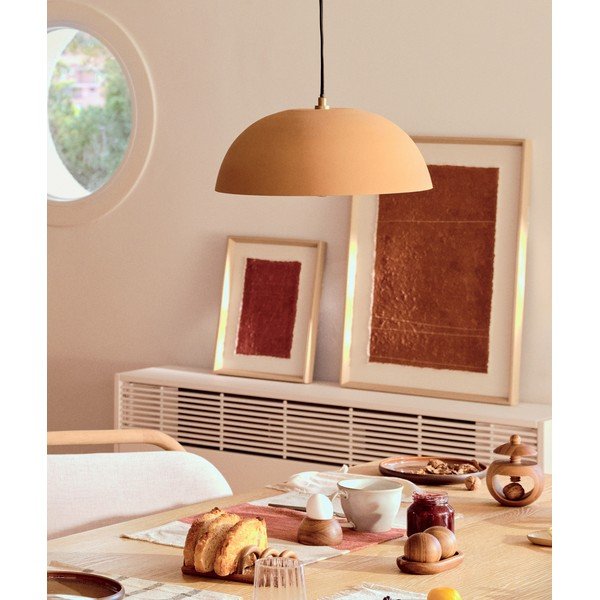 Oranžinės spalvos iš metalo kabantis šviestuvas ø 46 cm Nibla – Kave Home-image-1