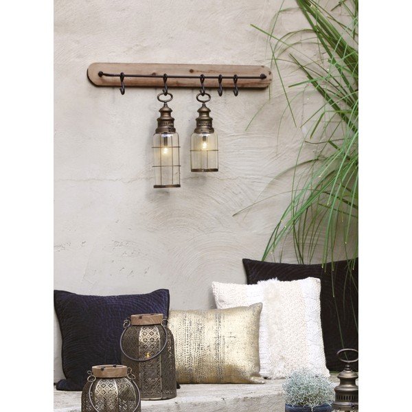 Rudos spalvos sieninė pakaba iš eglės medienos Paarl - Light & Living-image-1