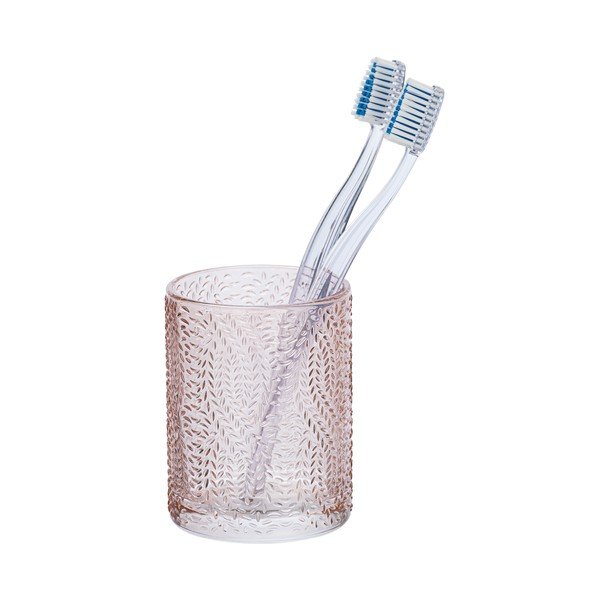 Wenko Vetro šviesiai rožinis stiklinis dantų šepetėlio puodelis-image-1