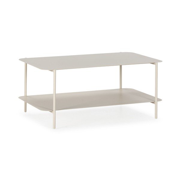 Kreminės spalvos iš metalo kavos staliukas 58x90 cm Beatrix – MOME