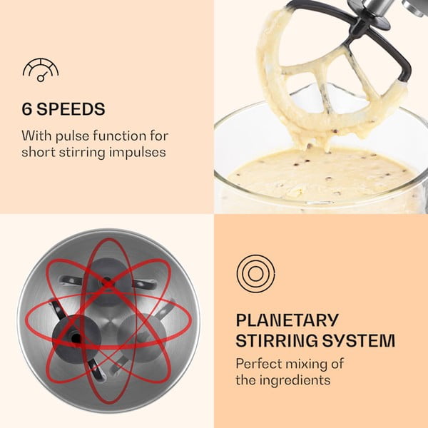 Raudonas virtuvės kombainas Klarstein Bella Robusta-image-3