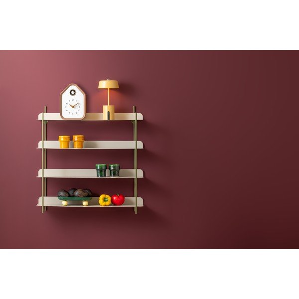 Žalios spalvos/pilkos spalvos iš metalo kelių aukštų sieninė lentyna 60 cm Reina Cuatro – PT LIVING-image-1