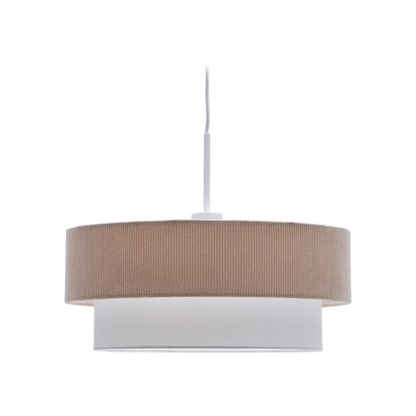Baltos spalvos/smėlio spalvos kabantis šviestuvas ø 40 cm su tekstiliniu gaubtu Bianella – Kave Home