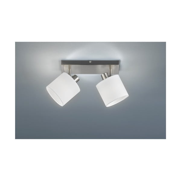 Baltos spalvos/pilkos spalvos lubinis šviestuvas ø 12 cm su tekstiliniu gaubtu Tommy – Reality-image-1