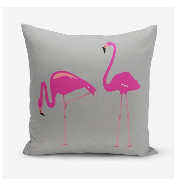 Minimalistiniai pagalvių užvalkalai Flamingai, 45 x 45 cm